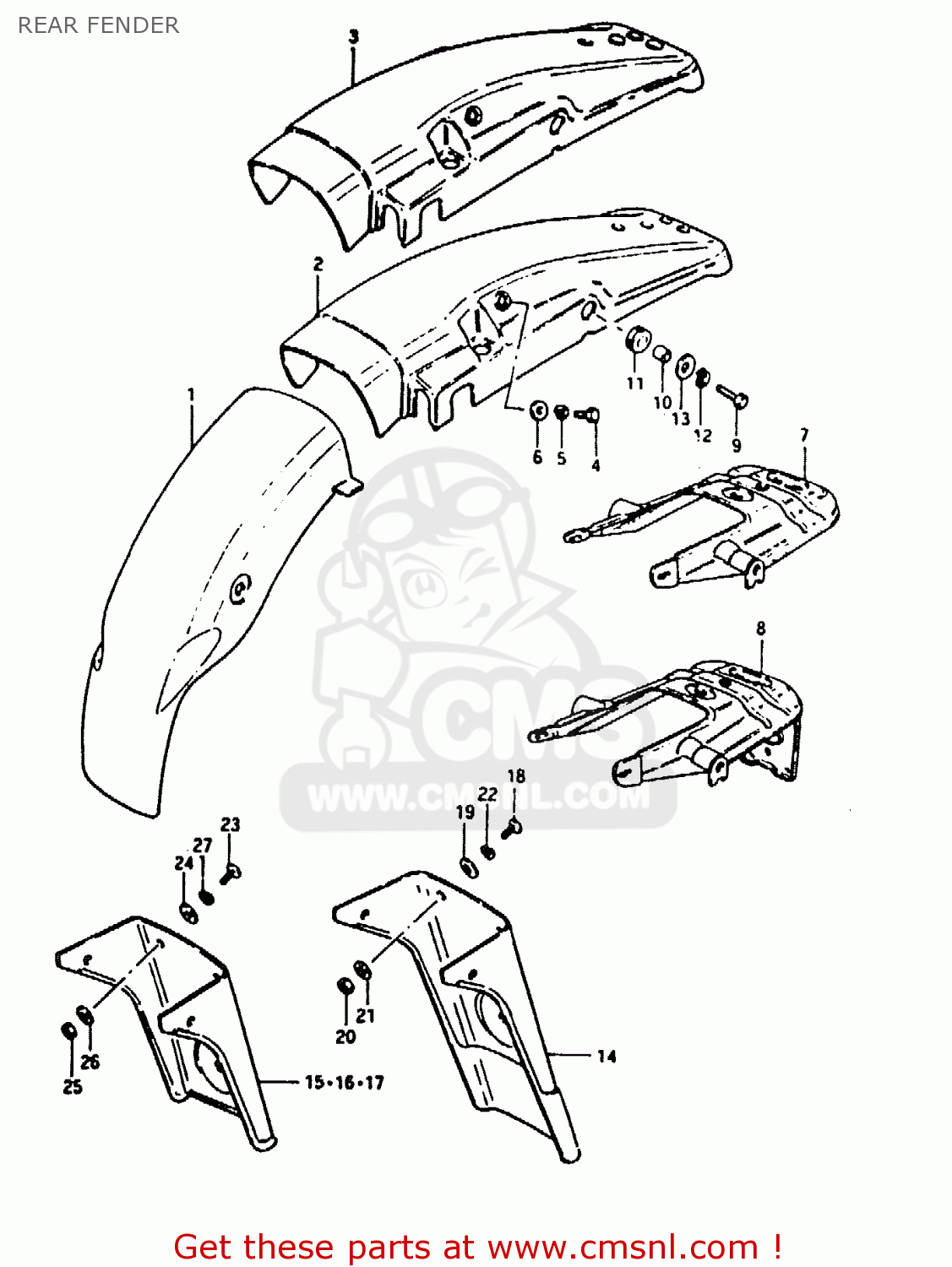 REAR FENDER TS50ERKD 1983 (D) (E17 E18 E21 E41)