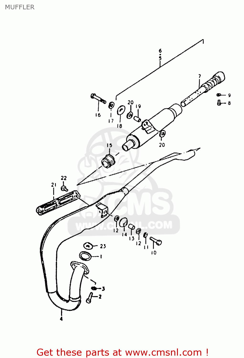 MUFFLER TS50ERKD 1983 (D) (E17 E18 E21 E41)