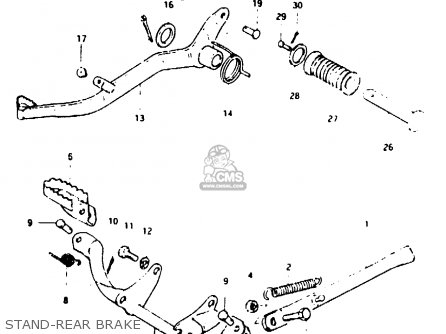 STAND-REAR BRAKE - TS50ERKD 1983 (D) (E17 E18 E21 E41)