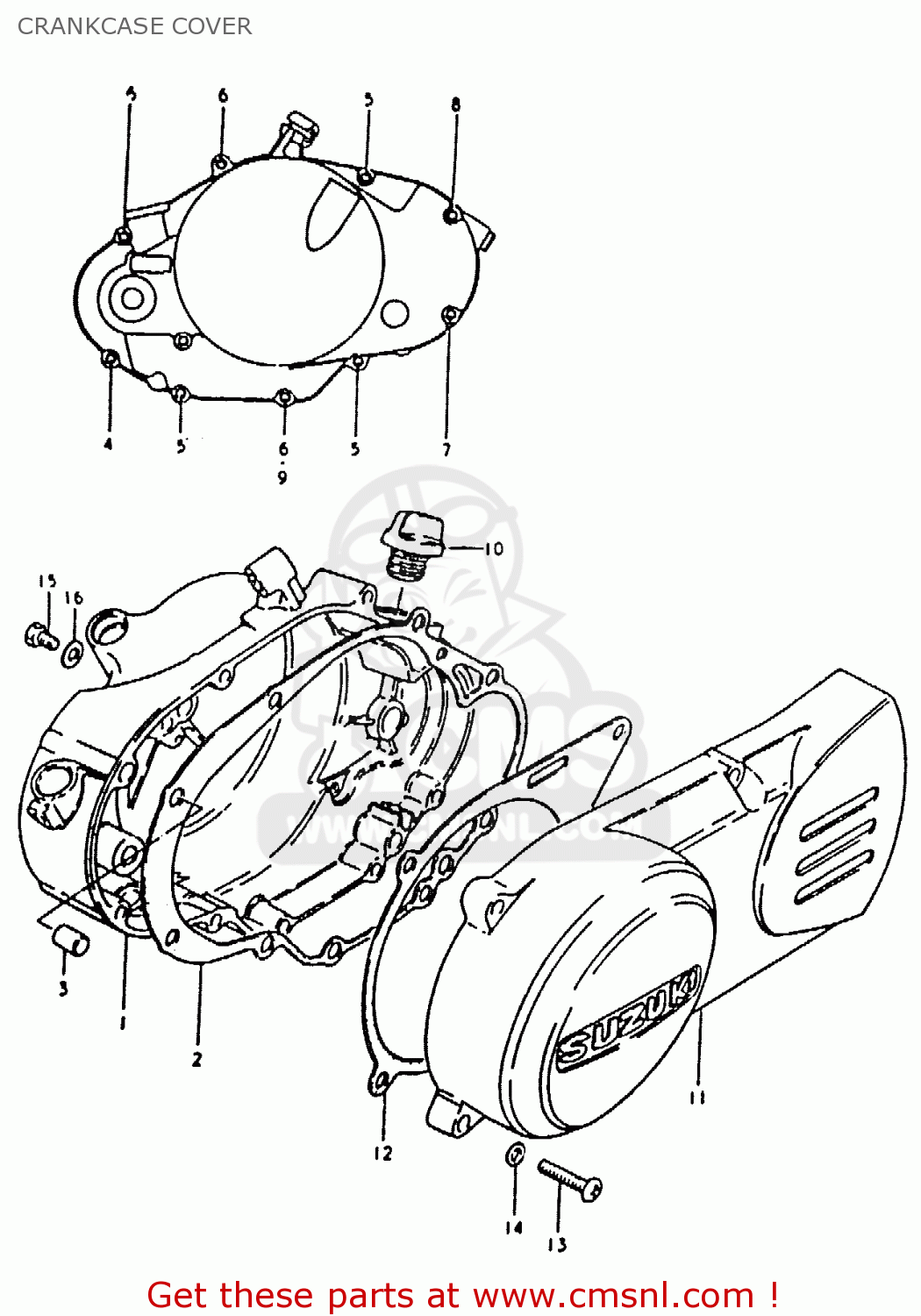 CRANKCASE COVER TS50ERKDB 1983 (D) ZWITSERLAND (E18)