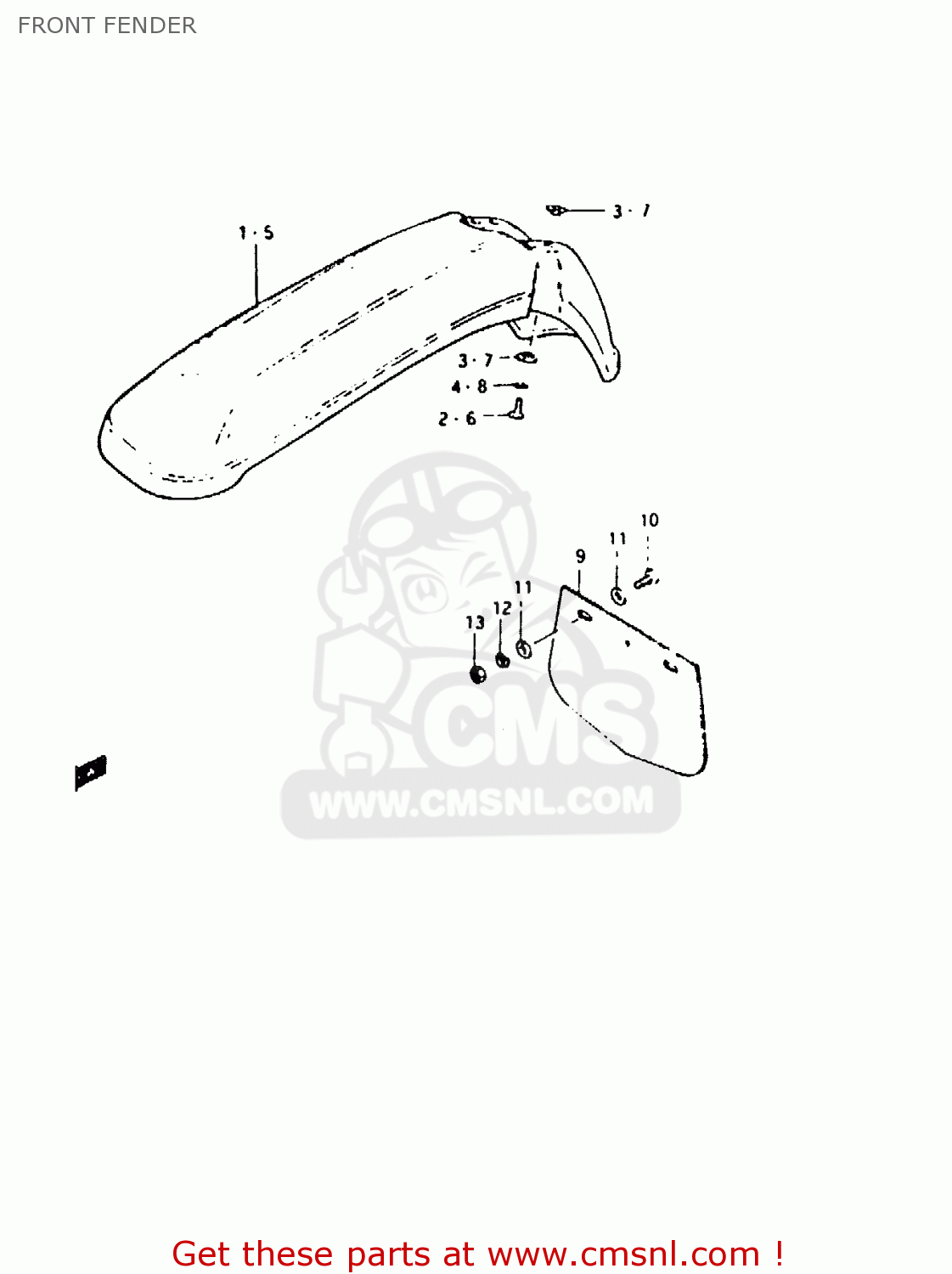 FRONT FENDER TS50ERKDB 1983 (D) ZWITSERLAND (E18)