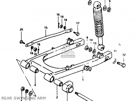 REAR SWINGING ARM - TS50ERKDB 1983 (D) ZWITSERLAND (E18)