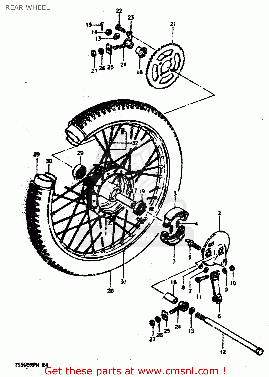 REAR WHEEL TS50ERP 1979 (N)