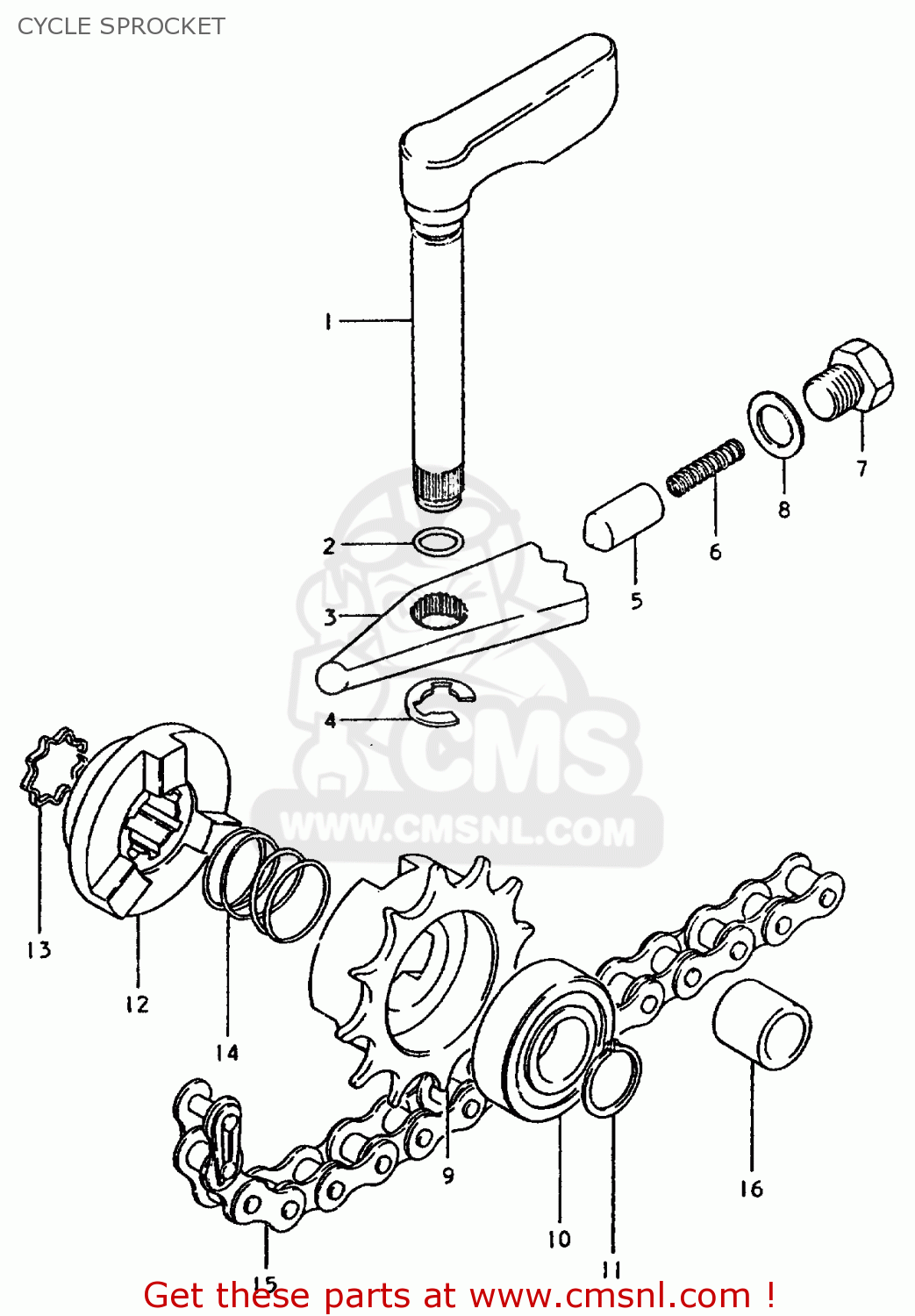 CYCLE SPROCKET TS50ERP 1981 (T) FRANCE NETHERLANDS (E04 E25)