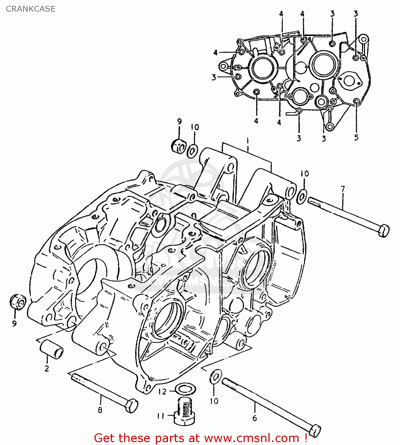 CRANKCASE TS50ERP 1981 (T) FRANCE NETHERLANDS (E04 E25)