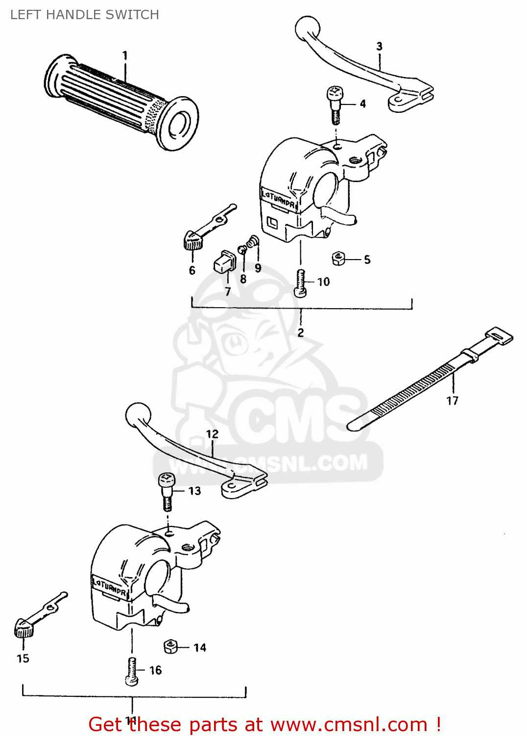 LEFT HANDLE SWITCH TS50ERP 1981 (T) FRANCE NETHERLANDS (E04 E25)