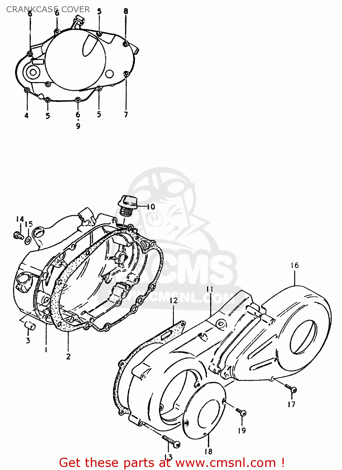 CRANKCASE COVER TS50ERP 1981 (T) FRANCE NETHERLANDS (E04 E25)