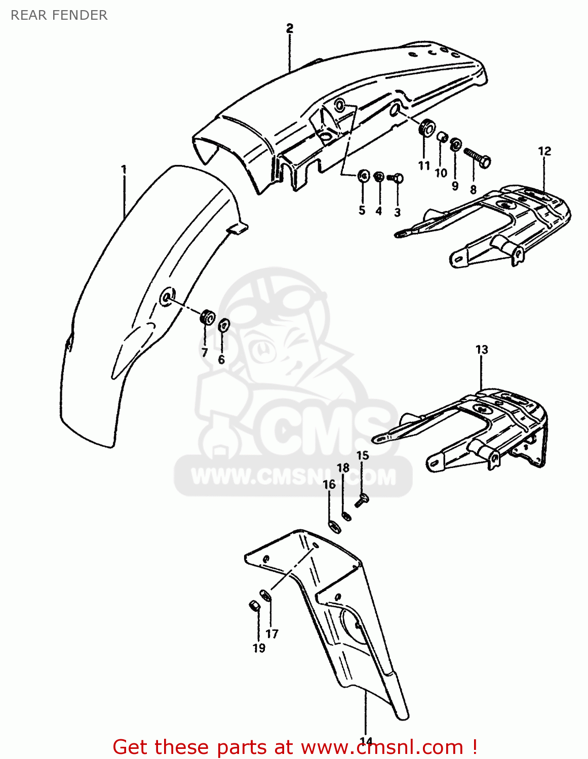 REAR FENDER TS50ERP 1981 (T) FRANCE NETHERLANDS (E04 E25)