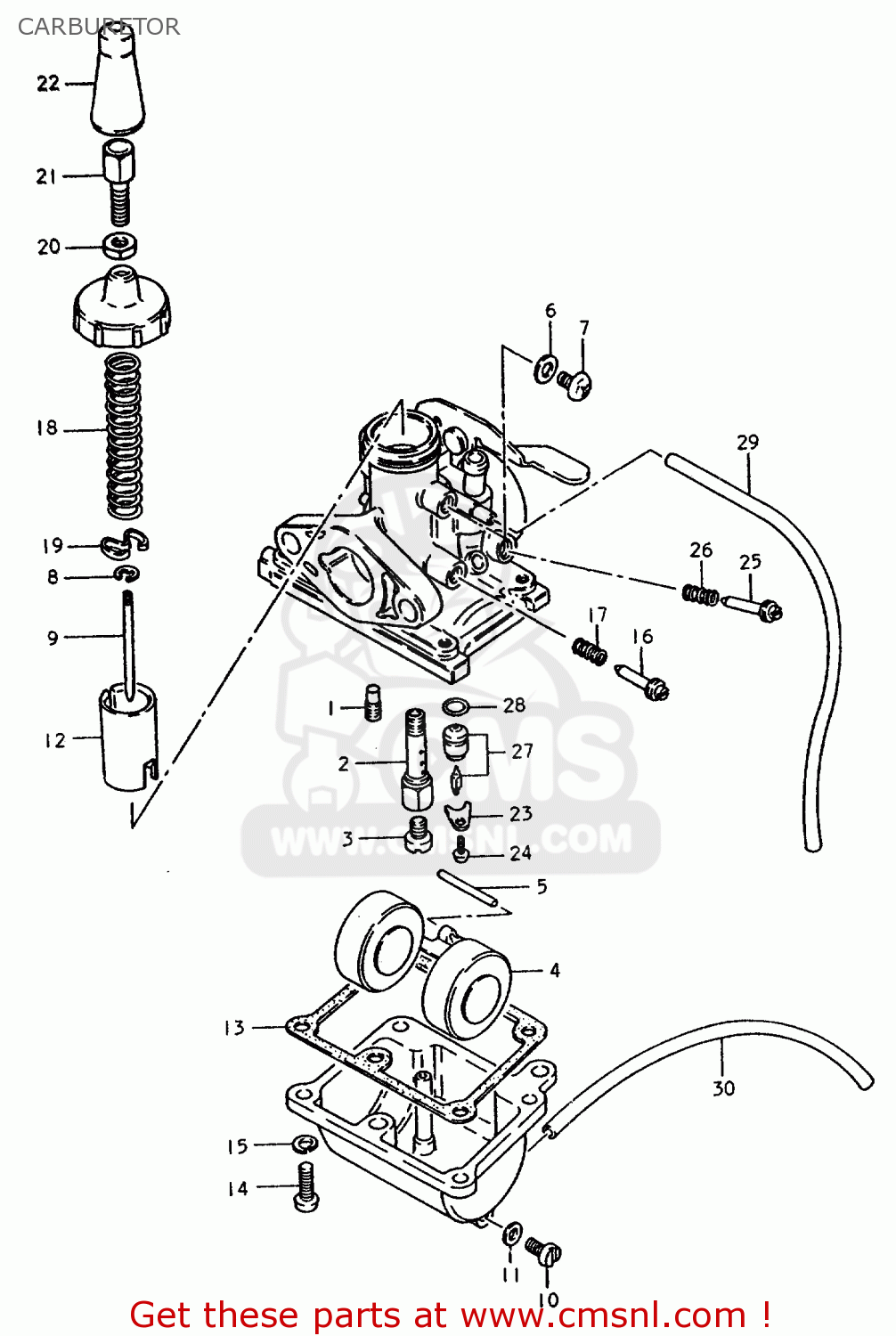 CARBURETOR TS50ERP 1981 (T) FRANCE NETHERLANDS (E04 E25)