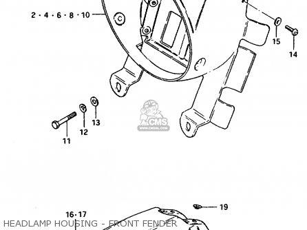 HEADLAMP HOUSING - FRONT FENDER - TS50ERP 1981 (T) FRANCE NETHERLANDS (E04 E25)