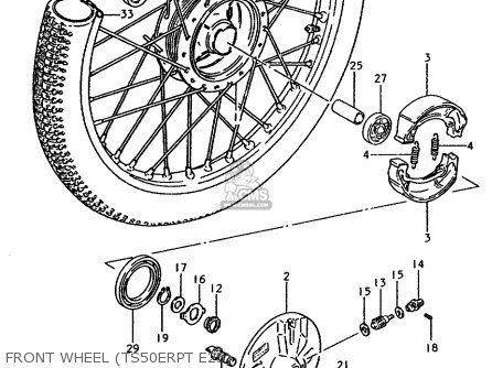FRONT WHEEL (TS50ERPT E25) - TS50ERP 1981 (T) FRANCE NETHERLANDS (E04 E25)
