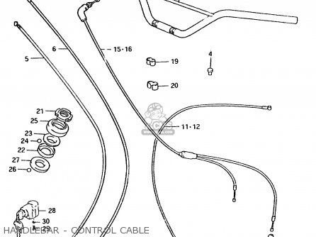 HANDLEBAR - CONTROL CABLE - TS50ERP 1981 (T) FRANCE NETHERLANDS (E04 E25)