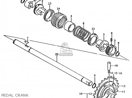 PEDAL CRANK - TS50ERP 1981 (T) FRANCE NETHERLANDS (E04 E25)