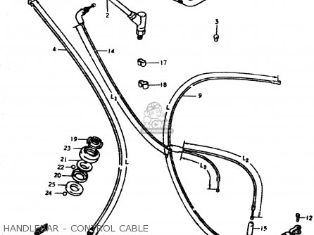 HANDLEBAR - CONTROL CABLE - TS50ERPD 1979 (N)