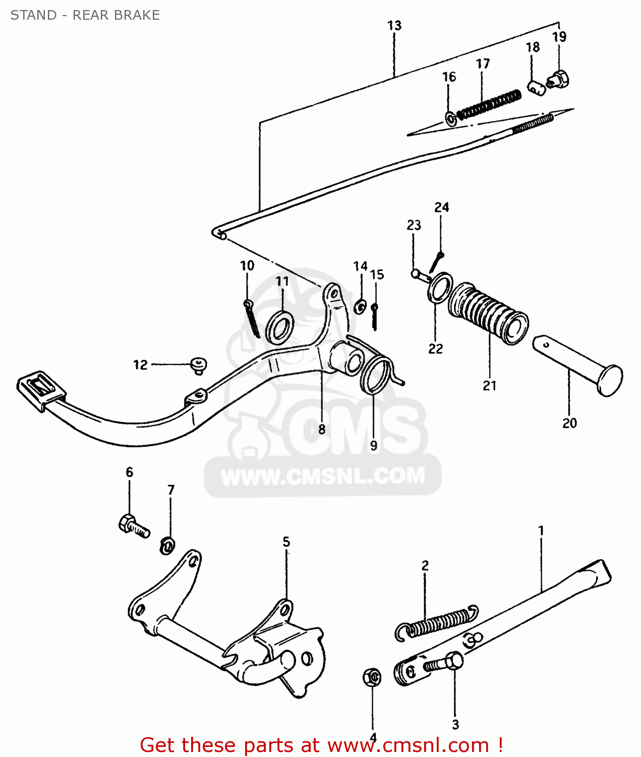 STAND - REAR BRAKE TS50ERPD 1981 (T) FRANCE (E04)