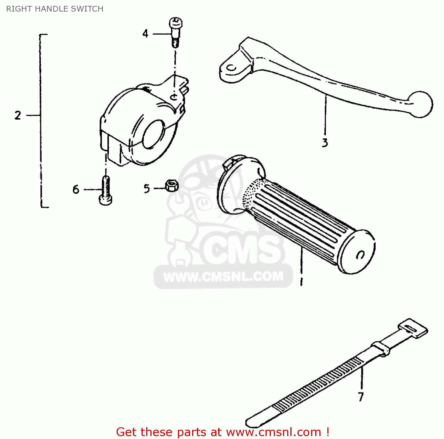 RIGHT HANDLE SWITCH TS50ERPD 1981 (T) FRANCE (E04)