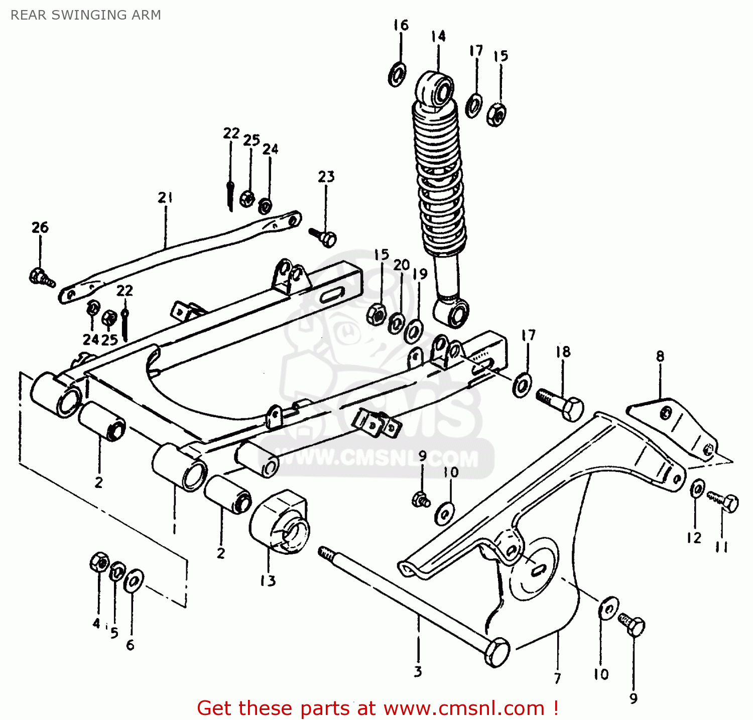 REAR SWINGING ARM TS50ERPD 1981 (T) FRANCE (E04)
