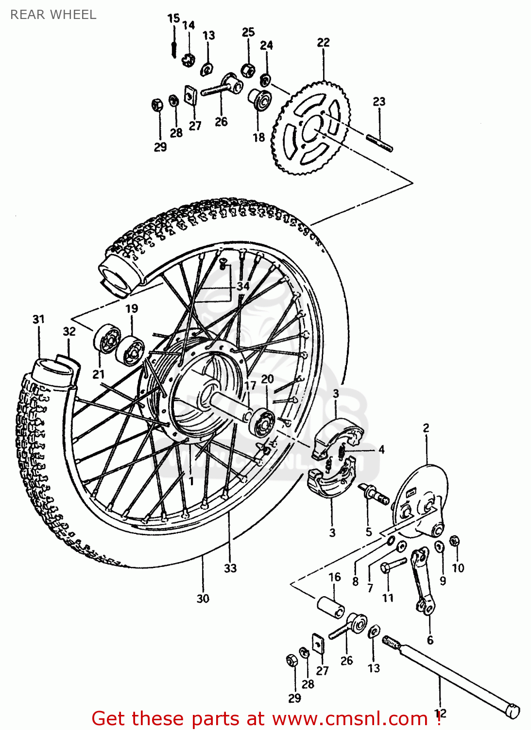 REAR WHEEL TS50ERPD 1981 (T) FRANCE (E04)