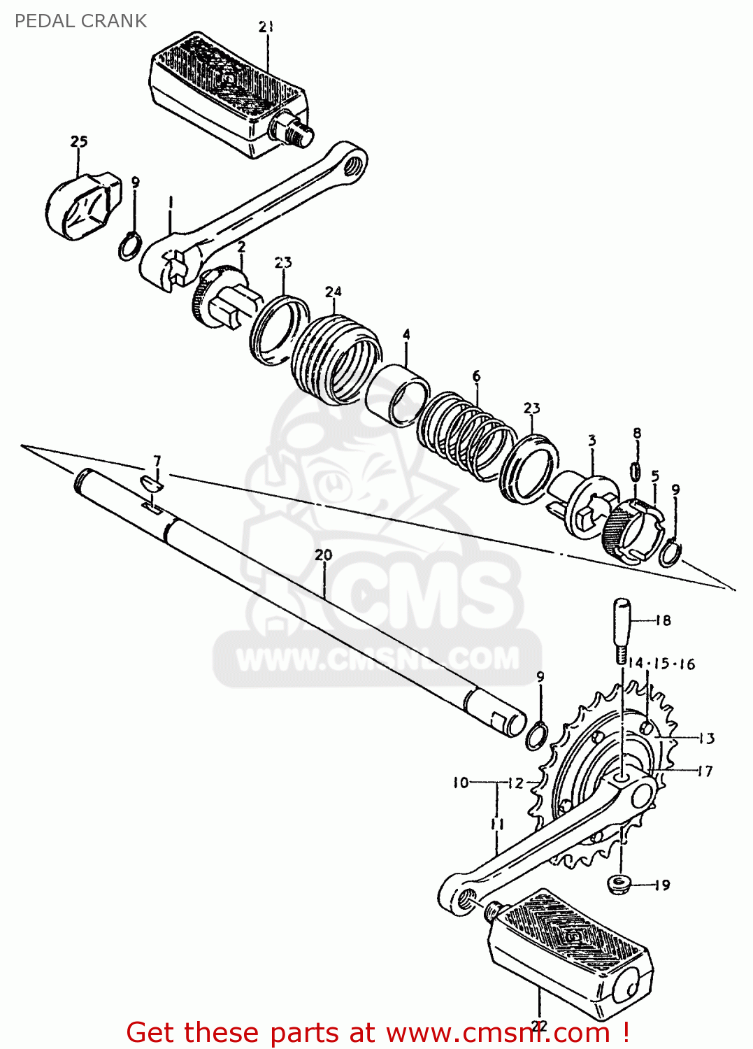 PEDAL CRANK TS50ERPD 1981 (T) FRANCE (E04)