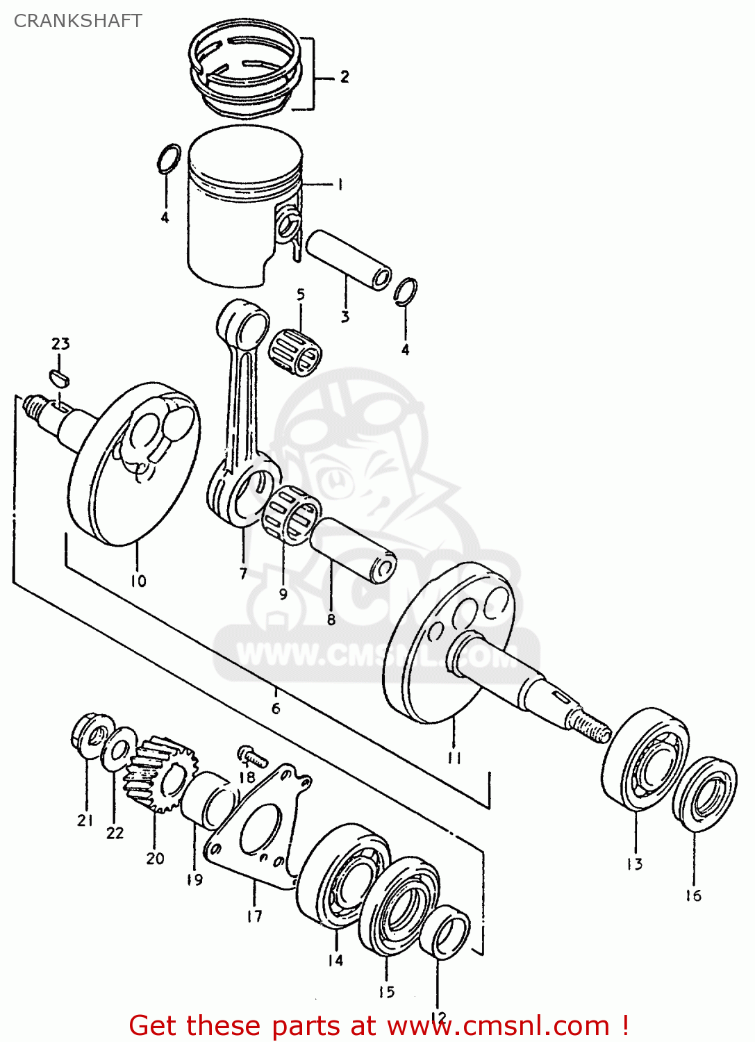CRANKSHAFT TS50ERPD 1981 (T) FRANCE (E04)