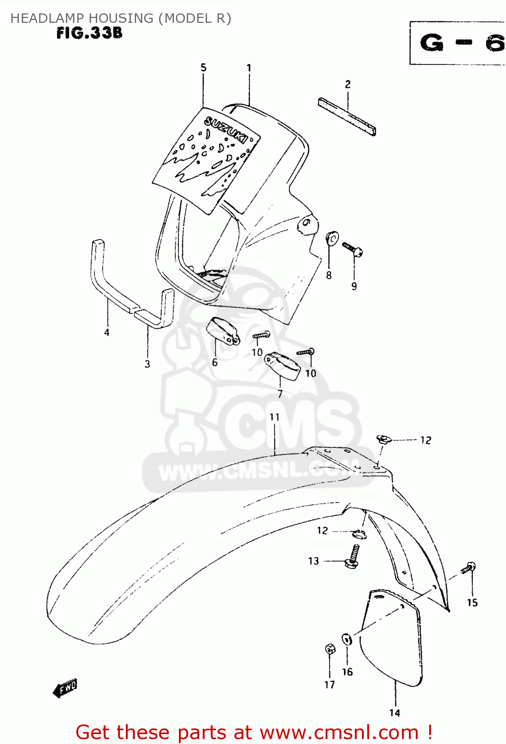 HEADLAMP HOUSING (MODEL R) TS50XK 1984 (E) (E02 E16 E18 E21)