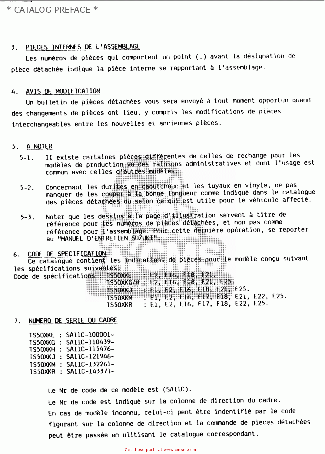 * CATALOG PREFACE * TS50XK 1984 (E) (E02 E16 E18 E21)