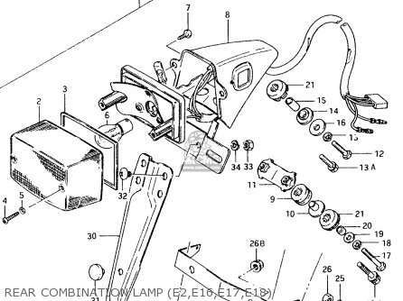 REAR COMBINATION LAMP (E2,E16,E17,E18) - TS50XK 1984 (E) (E02 E16 E18 E21)