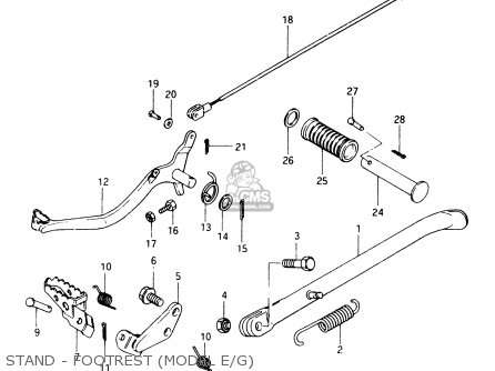 STAND - FOOTREST (MODEL E/G) - TS50XK 1984 (E) (E02 E16 E18 E21)