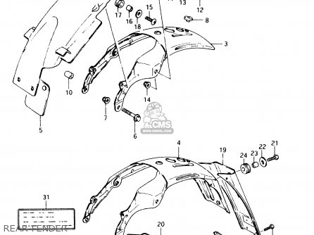 REAR FENDER - TS50XK 1984 (E) (E02 E16 E18 E21)