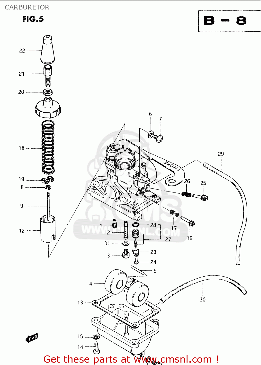 CARBURETOR TS50XK 1986 (G) (E02 E16 E18 E21 E25)