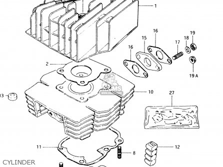 CYLINDER - TS50XK 1986 (G) (E02 E16 E18 E21 E25)