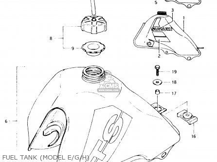 FUEL TANK (MODEL E/G/H) - TS50XK 1986 (G) (E02 E16 E18 E21 E25)