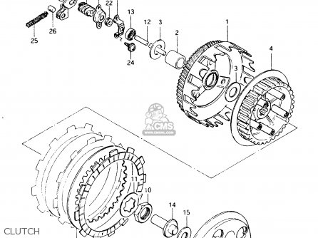 CLUTCH - TS50XK 1986 (G) (E02 E16 E18 E21 E25)