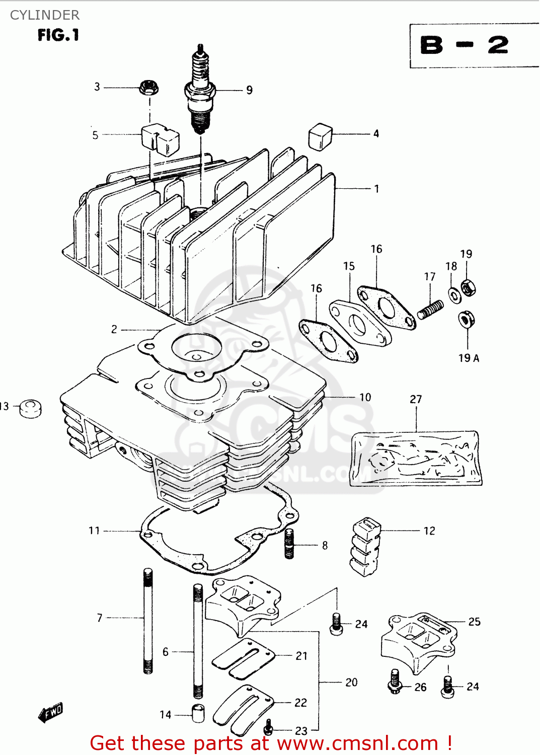 CYLINDER TS50XK 1987 (H) (E02 E16 E18 E21 E25)