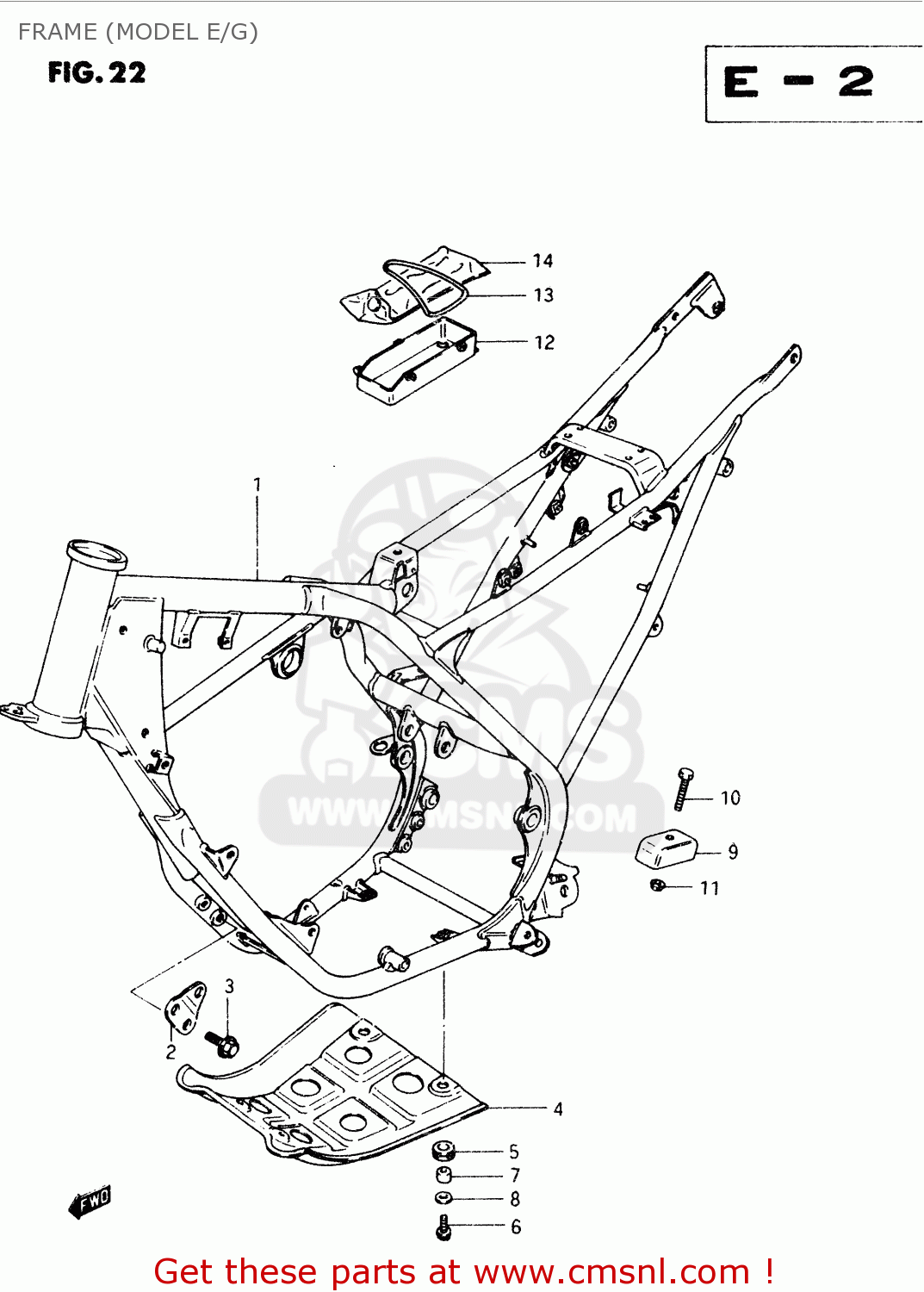 FRAME (MODEL E/G) TS50XK 1987 (H) (E02 E16 E18 E21 E25)