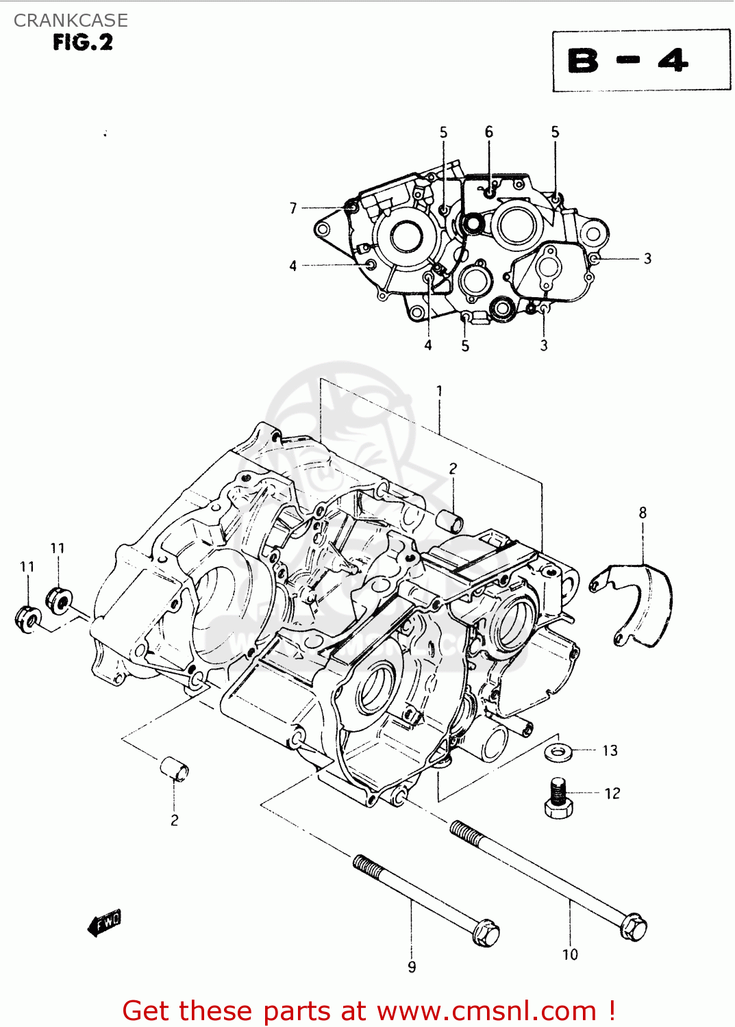 CRANKCASE TS50XK 1987 (H) (E02 E16 E18 E21 E25)