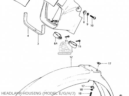 HEADLAMP HOUSING (MODEL E/G/H/J) - TS50XK 1987 (H) (E02 E16 E18 E21 E25)