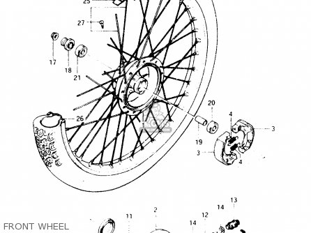 FRONT WHEEL - TS50XK 1987 (H) (E02 E16 E18 E21 E25)