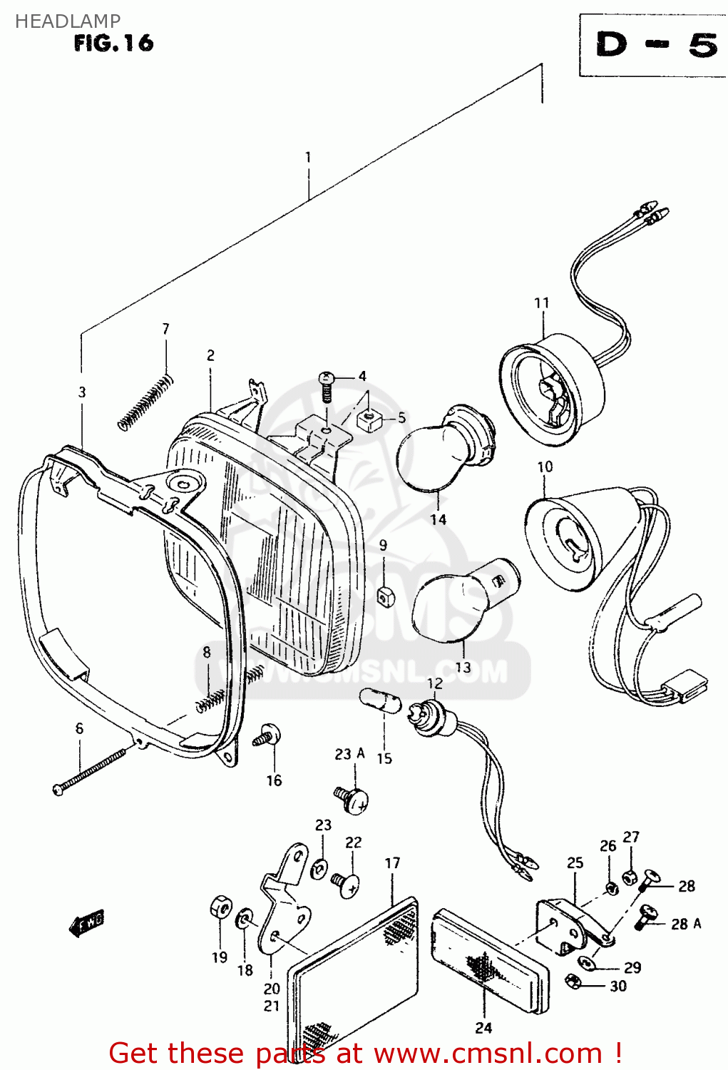HEADLAMP TS50XK 1988 (J) (E01 E02 E16 E18 E21 E25)