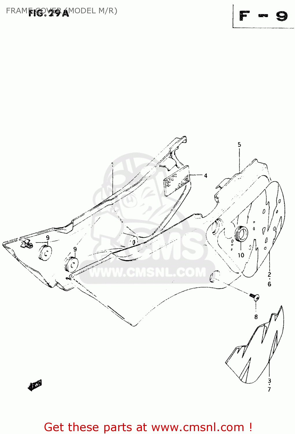 FRAME COVER (MODEL M/R) TS50XK 1988 (J) (E01 E02 E16 E18 E21 E25)
