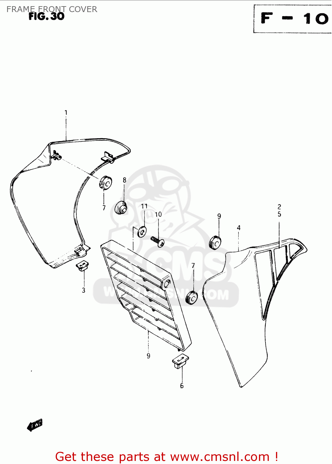 FRAME FRONT COVER TS50XK 1988 (J) (E01 E02 E16 E18 E21 E25)