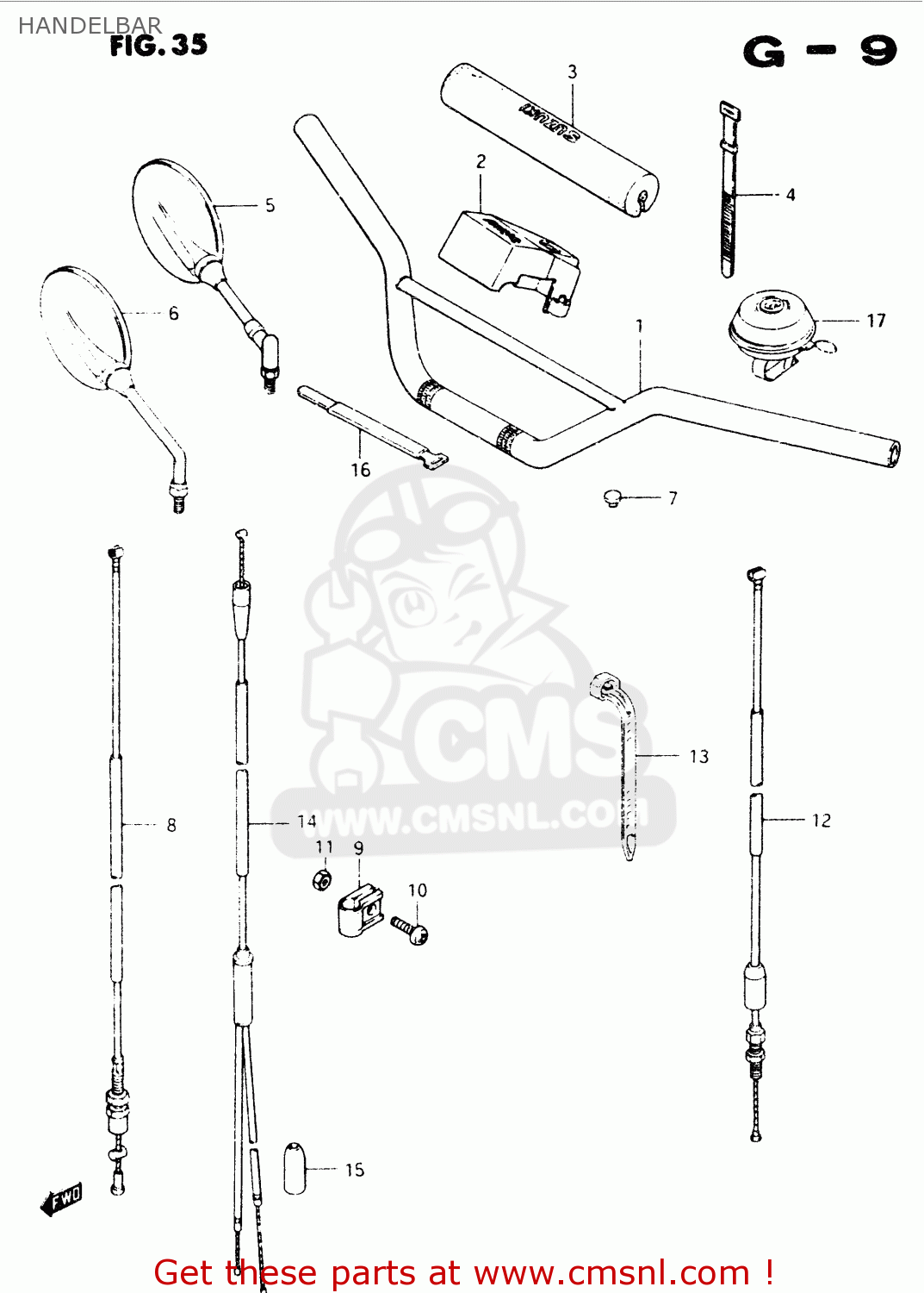 HANDELBAR TS50XK 1988 (J) (E01 E02 E16 E18 E21 E25)