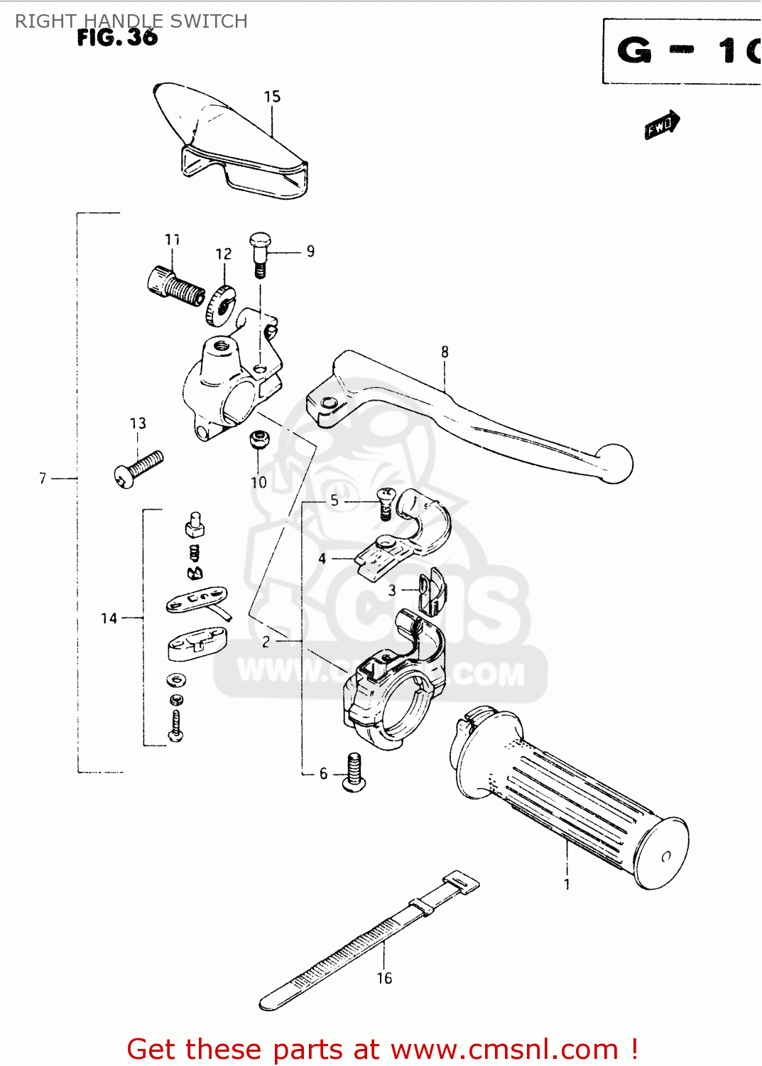 RIGHT HANDLE SWITCH TS50XK 1988 (J) (E01 E02 E16 E18 E21 E25)
