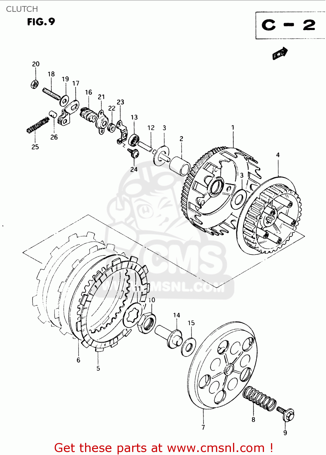 CLUTCH TS50XK 1988 (J) (E01 E02 E16 E18 E21 E25)
