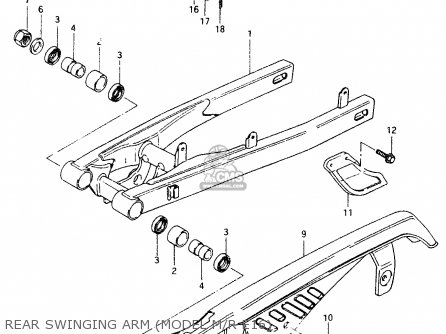 REAR SWINGING ARM (MODEL M/R E16) - TS50XK 1988 (J) (E01 E02 E16 E18 E21 E25)