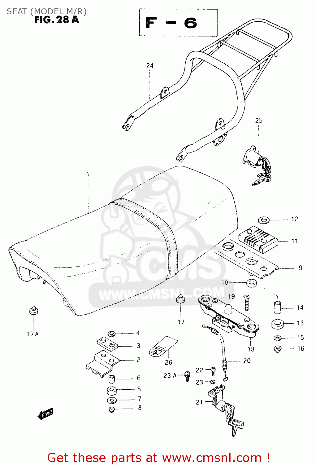 Suzuki TS50XK 1991 (M) (E01 E02 E16 E17 E18 E21 E22 E25) SEAT (MODEL M ...