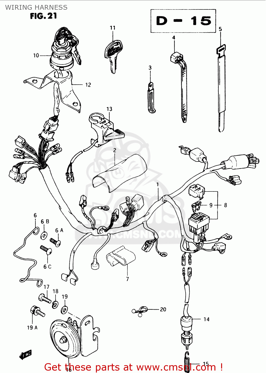 WIRING HARNESS TS50XK 1991 (M) (E01 E02 E16 E17 E18 E21 E22 E25)