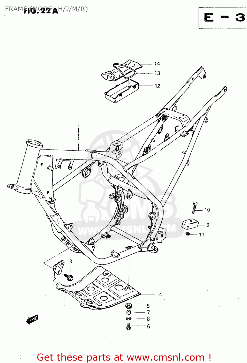 FRAME (MODEL H/J/M/R) TS50XK 1991 (M) (E01 E02 E16 E17 E18 E21 E22 E25)