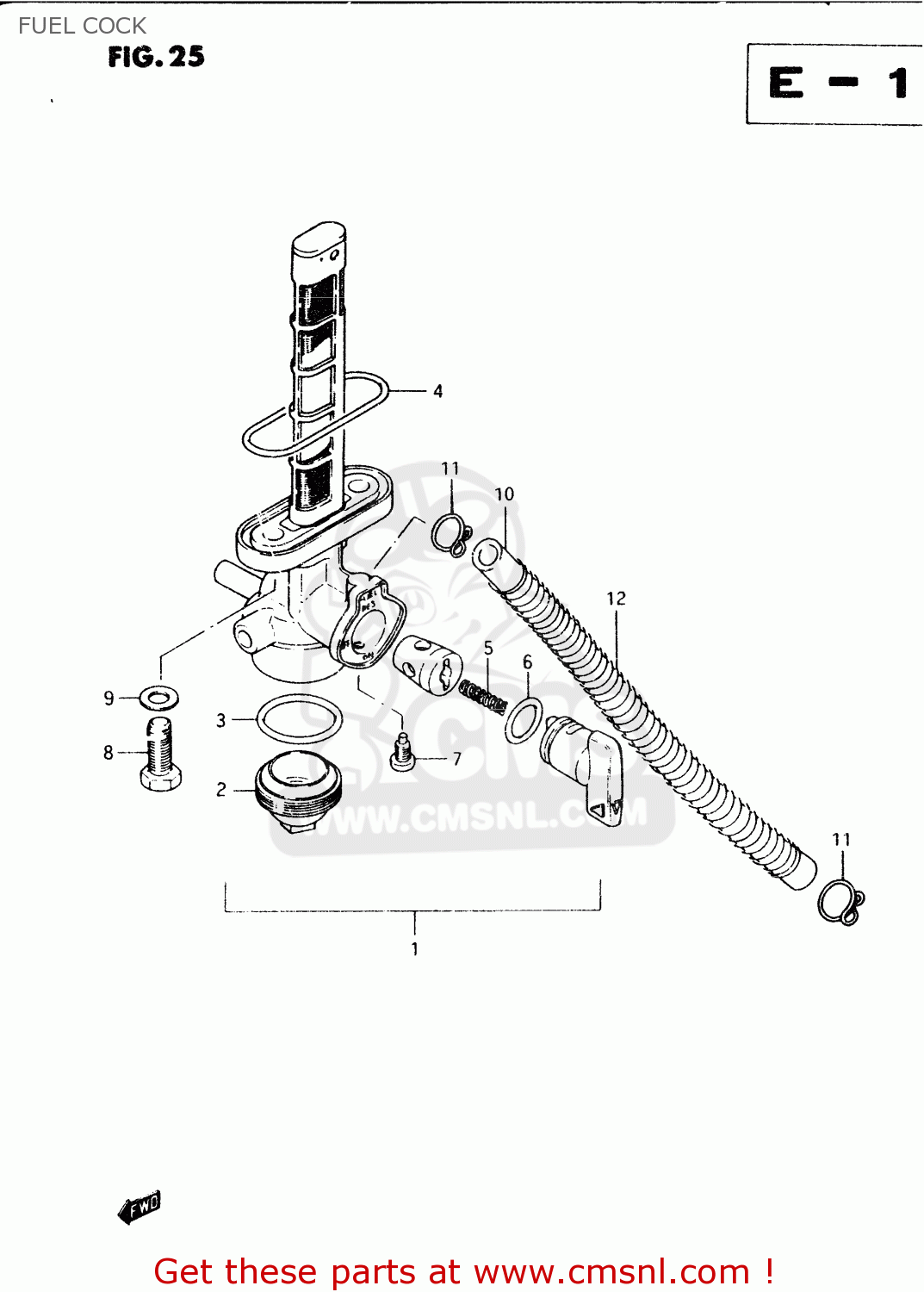 FUEL COCK TS50XK 1991 (M) (E01 E02 E16 E17 E18 E21 E22 E25)