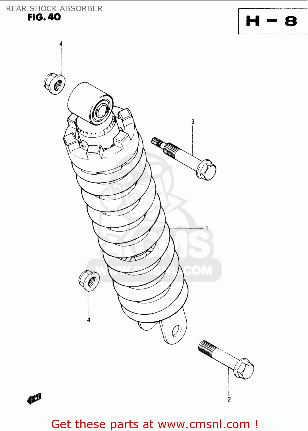 REAR SHOCK ABSORBER TS50XK 1991 (M) (E01 E02 E16 E17 E18 E21 E22 E25)